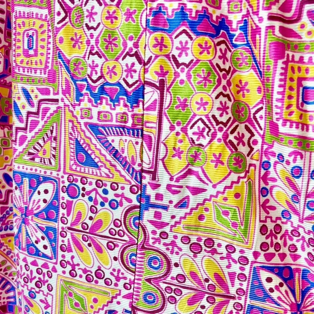 Vintage 1970s Novelty Print Skirt Flowers Tiki Tropical Colorful 70s Retro - Picture 5 of 8